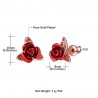 AretesPendientes de oro con rosa roja