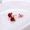 AretesPendientes de oro con rosa roja