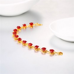 Gold & silver bracelet with red rosesBracelets