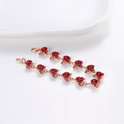 Gold & silver bracelet with red rosesBracelets