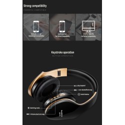 Auricularesauriculares Bluetooth inalámbricos - cancelación de ruido - plegable - bajo estéreo - auriculares ajustables con m...
