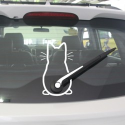 Pegatinaspegatina Vinyl con un gato para el parabrisas trasero