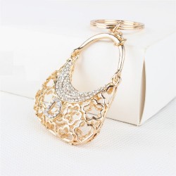 Crystal handbag with D letter - keychainKeyrings