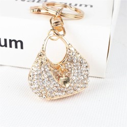 Crystal handbag with a heart - keychainKeyrings