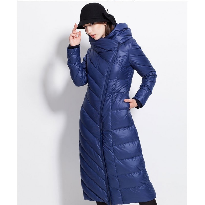 ChaquetasInvierno impermeable abrigo largo - chaqueta baja con capucha - más tamaño