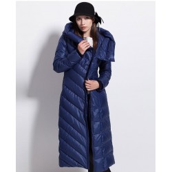 ChaquetasInvierno impermeable abrigo largo - chaqueta baja con capucha - más tamaño