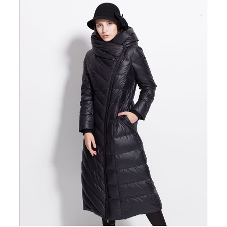 ChaquetasInvierno impermeable abrigo largo - chaqueta baja con capucha - más tamaño