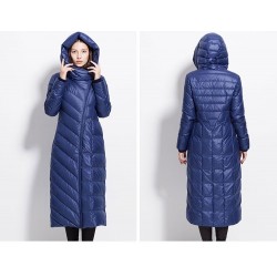 ChaquetasInvierno impermeable abrigo largo - chaqueta baja con capucha - más tamaño