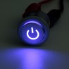Interruptores12V 22mm LED interruptor de botón de empuje momentáneo - impermeable - arranque del motor del coche - metal