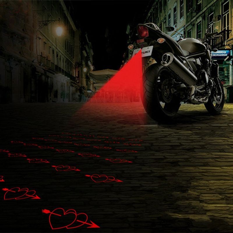 Luces de giroLuz de advertencia trasera de moto - lámpara de niebla láser con patrón