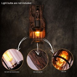 Vintage - wooden wall lamp - LED lightWall lights