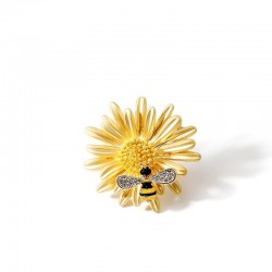 BrochesAbeja de cristal y margarita - un elegante broche