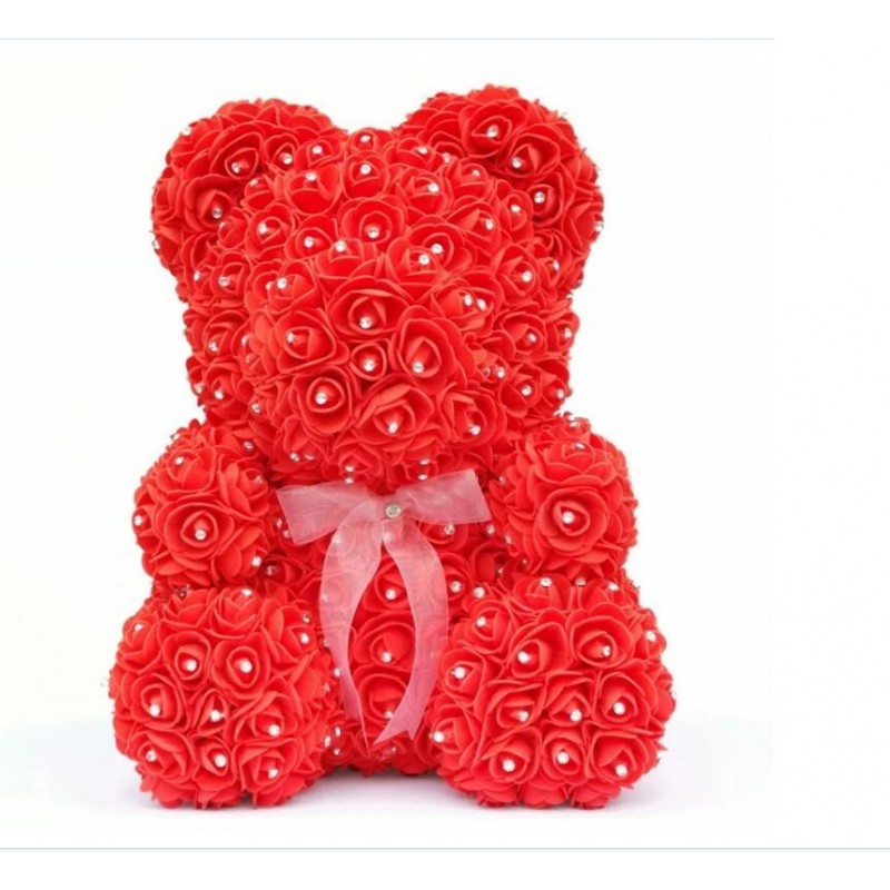 Día de San Valentínoso de rosa - oso de rosas de infinito con diamantes - 25 cm - 35 cm Día de San Valentínoso de rosa - oso de rosas de infinito con diamantes - 25 cm - 35 cm