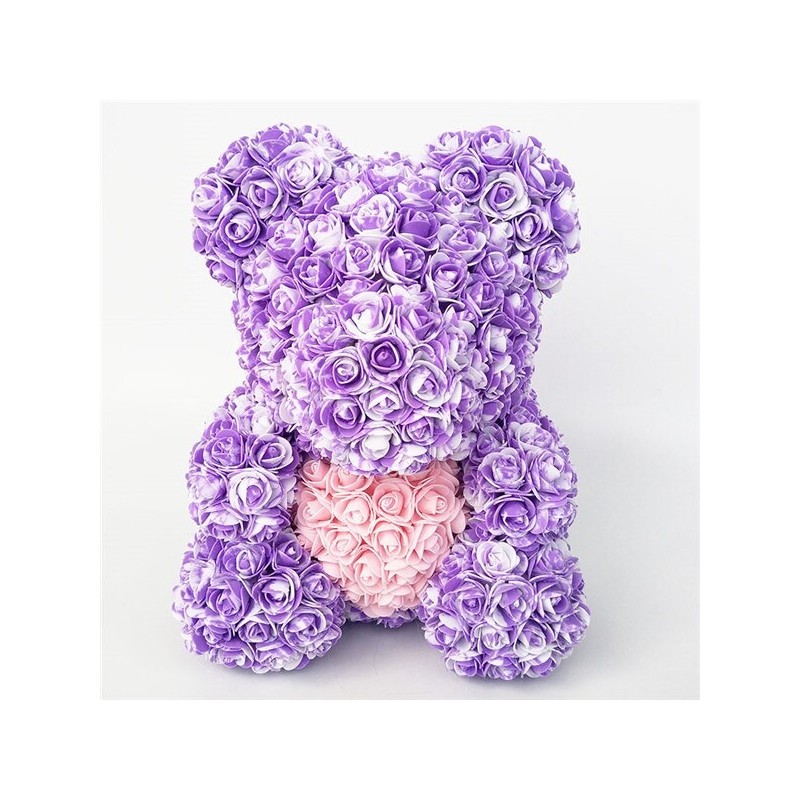 Día de San Valentínoso de rosa - oso hecho de rosas de infinito con un corazón - 25cm - 35cm Día de San Valentínoso de rosa - oso hecho de rosas de infinito con un corazón - 25cm - 35cm