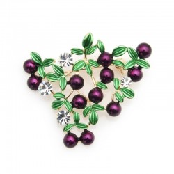 Purple cranberry - crystal broochBrooches