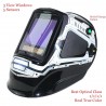 CascosCasco de soldadura de oscurecimiento automático - máscara - 3 ventanas de vista - DIN 4-13 - 5 sensores CE