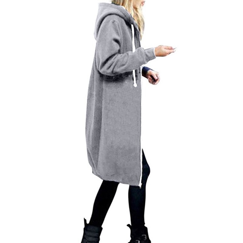 ChaquetasChaqueta casual oversize - sudadera con capucha larga con cremallera - más tamaño