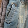 ChaquetasChaqueta corta de denim de moda con cuello de piel desmontable