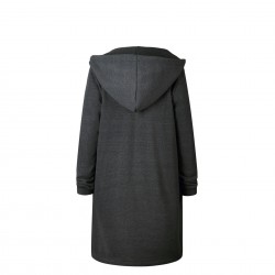 Casual oversized jacket - long hooded sweatshirt with zipper - plus sizeJackets