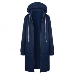ChaquetasChaqueta casual oversize - sudadera con capucha larga con cremallera - más tamaño