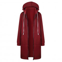ChaquetasChaqueta casual oversize - sudadera con capucha larga con cremallera - más tamaño