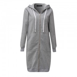 ChaquetasChaqueta casual oversize - sudadera con capucha larga con cremallera - más tamaño