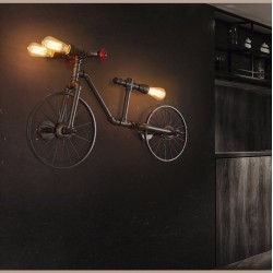 ApliquesBicicleta & tubo de agua - luz vintage LED Edison - lámpara de pared