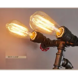 Bicycle & water pipe - vintage LED Edison light - wall lampWall lights