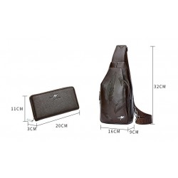 Fashionable crossbody leather bag with leaves patternBags
