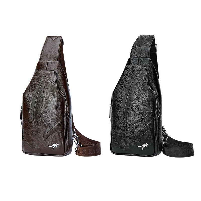 BolsosBolso de cuero bandolera de moda con hojas patrón