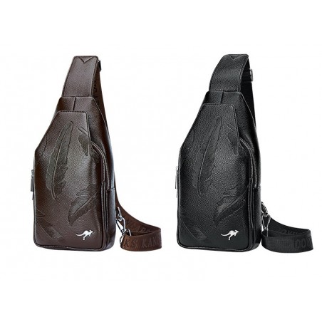 BolsosBolso de cuero bandolera de moda con hojas patrón