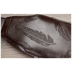 BolsosBolso de cuero bandolera de moda con hojas patrón